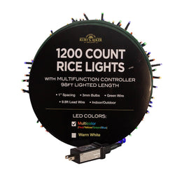 Kurt Adler 1200-Light 98-Foot Multi-Color LED Rice Light Set