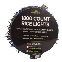 Kurt Adler 1800-Light 148-Foot Multi-Color LED Rice Light Set