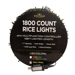 Kurt Adler 1800-Light 148-Foot Warm White LED Rice Light Set