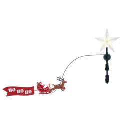 Kurt Adler 19.7-Inch LED Star Tree Topper with Rotating Santa