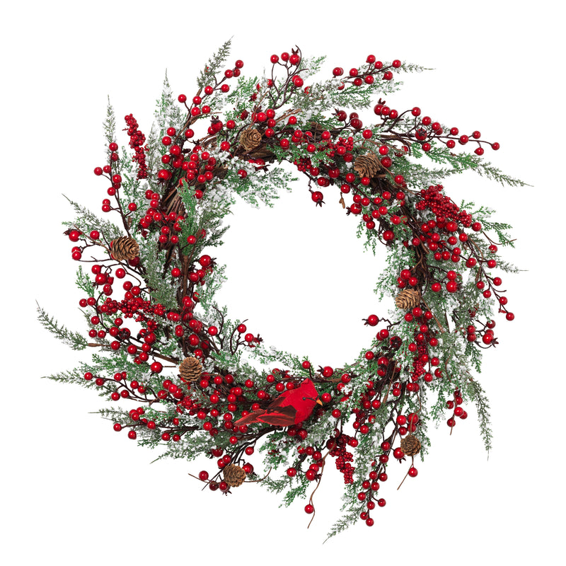 Large 24 Red Berry Christmas Wreath CR4584 Holiday-Decorations