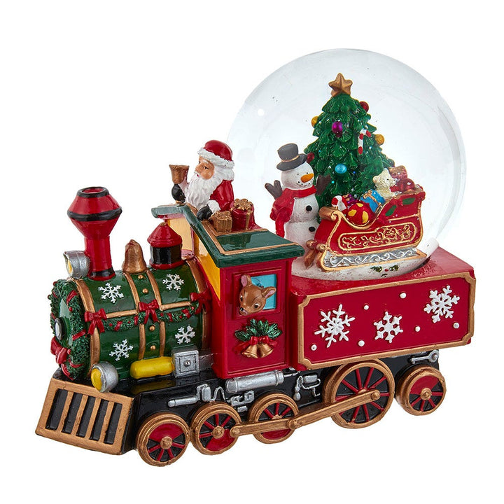 Kurt Adler 120MM Musical Santa Driving Train Water Globe
