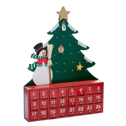 Kurt Adler Wooden Snowman with Tree Advent Calendar
