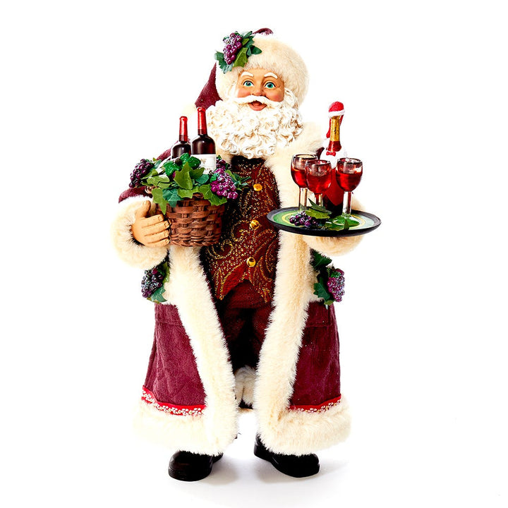 Kurt Adler 11.5-Inch Fabriché Santa with Wine Basket