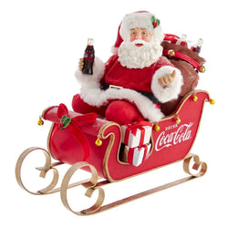 Kurt Adler 10-Inch Coca-Cola Santa in Sleigh Table Piece