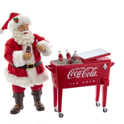 Kurt Adler Coke Santa with Table Cooler, 2 Piece Set