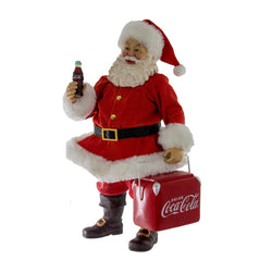 Kurt Adler 10.5-Inch Coke Santa with Cooler Table Piece