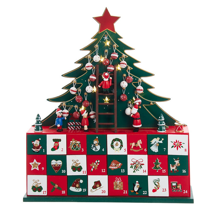 Kurt Adler 13.5-Inch Battery-Operated LED Christmas Tree Advent Calendar