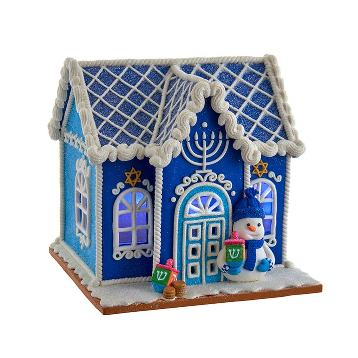 Kurt Adler 7-Inch Battery-Operated Hanukkah LED House Table Piece