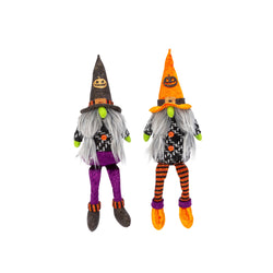 Set of 2, 16-in Plush Halloween Gnome Shelf Sitter
