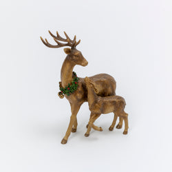 Traditional Christmas Reindeer Decor with  Baby Tabletop Accent