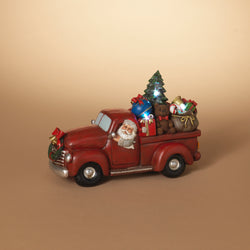 Lighted Holiday Truck with Santa and Christmas Gifts