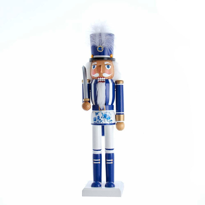 Kurt Adler 15-Inch Wooden Delft Blue Nutcracker