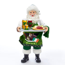 Kurt Adler 10.5-Inch Fabriché™ Musical Irish Chef Santa