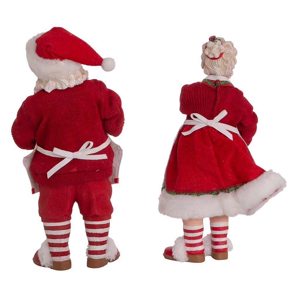 Kurt Adler 10.5-Inch Fabriché Mr. and Mrs. Santa, 2-Piece Set