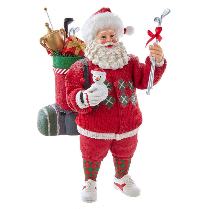 Kurt Adler 10.5-Inch Fabriché Golf Santa Table Piece