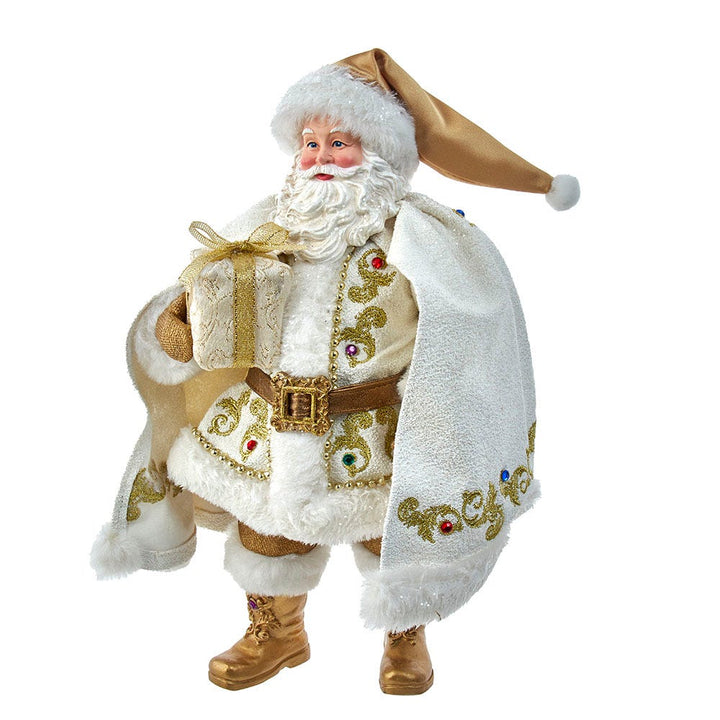 Kurt Adler 10.5-Inch Fabriché White and Gold Santa