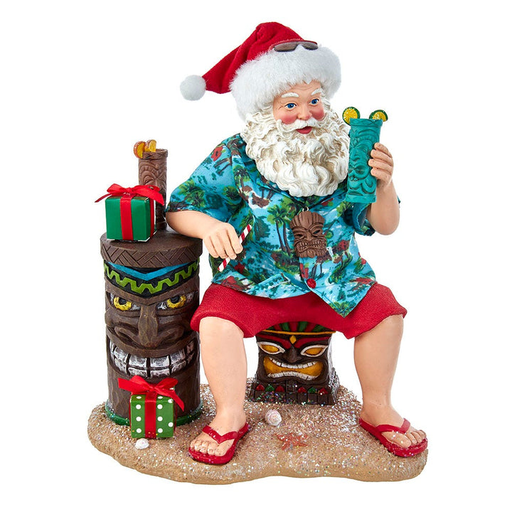 Kurt Adler 12-Inch Fabriché Tiki Beach Santa