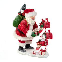 Kurt Adler 10.5-Inch Fabriché Santa Checking Mail