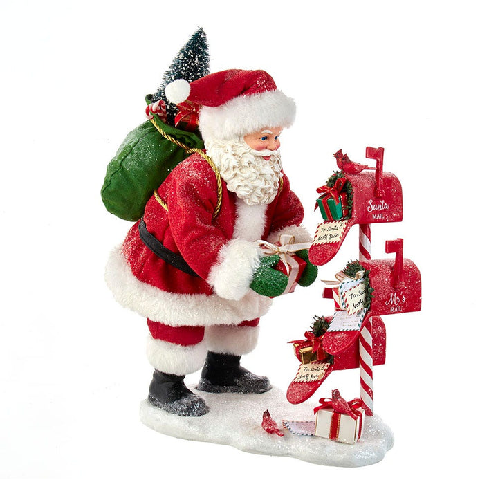 Kurt Adler 10.5-Inch Fabriché Santa Checking Mail