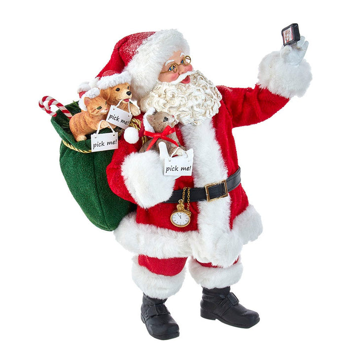 Kurt Adler 11-Inch Fabriché Santa Taking Selfie