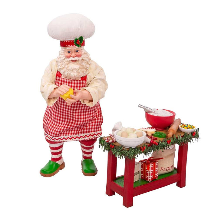 Kurt Adler 10.5-Inch Fabriché 2-Piece Baking Santa Set