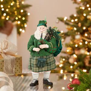 Kurt Adler 10.5-Inch Fabriché Musical Irish Bagpiper Santa FA0188