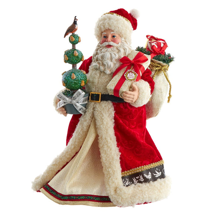 Kurt Adler 10.5-Inch Fabriché Musical 12 Days of Christmas Santa