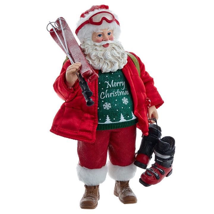 Kurt Adler 10.5-Inch Fabriché Santa with Skis