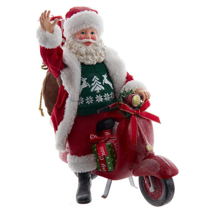 Kurt Adler 10-Inch Fabriché Santa on Scooter