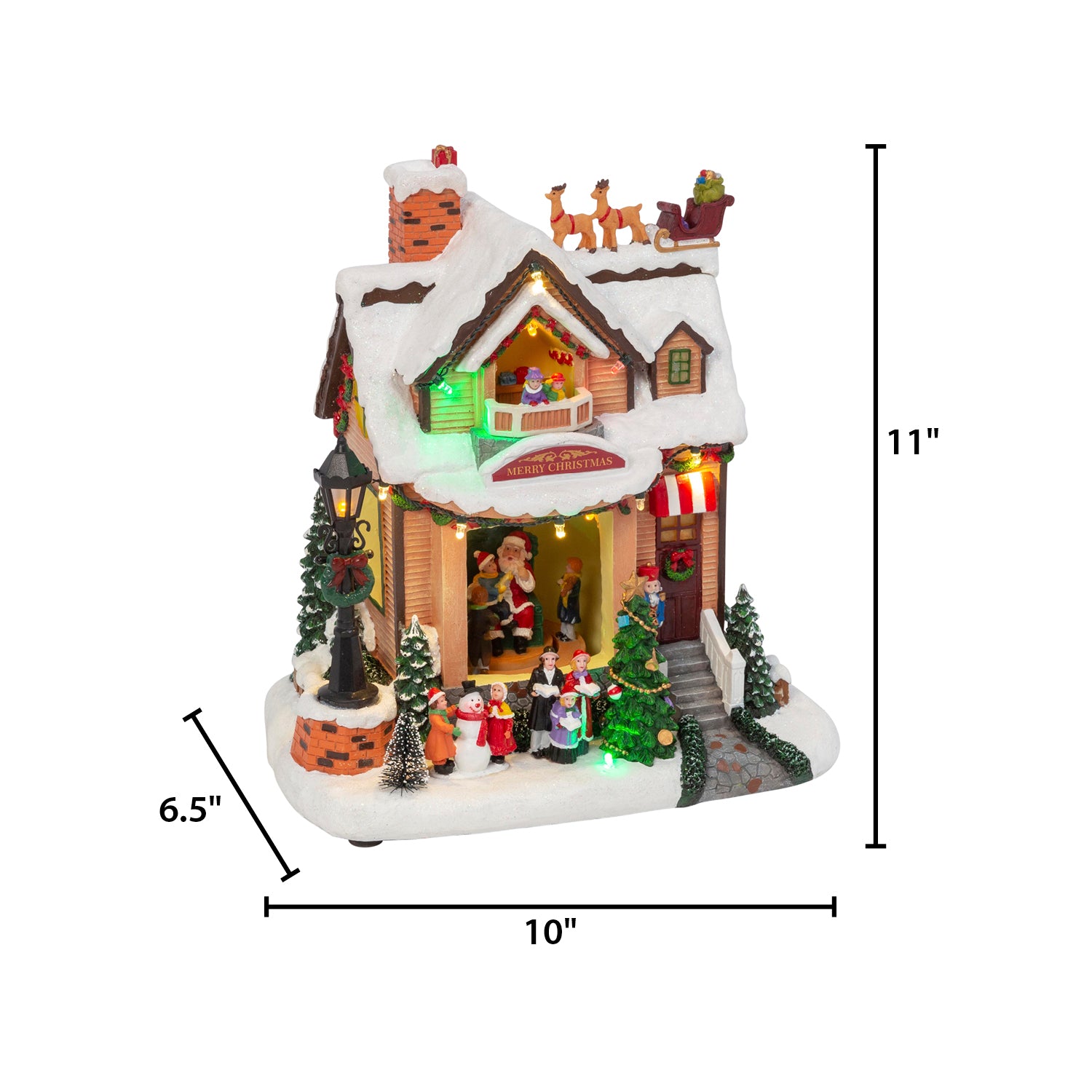 Lighted Musical Christmas Holiday House with Moving Scene