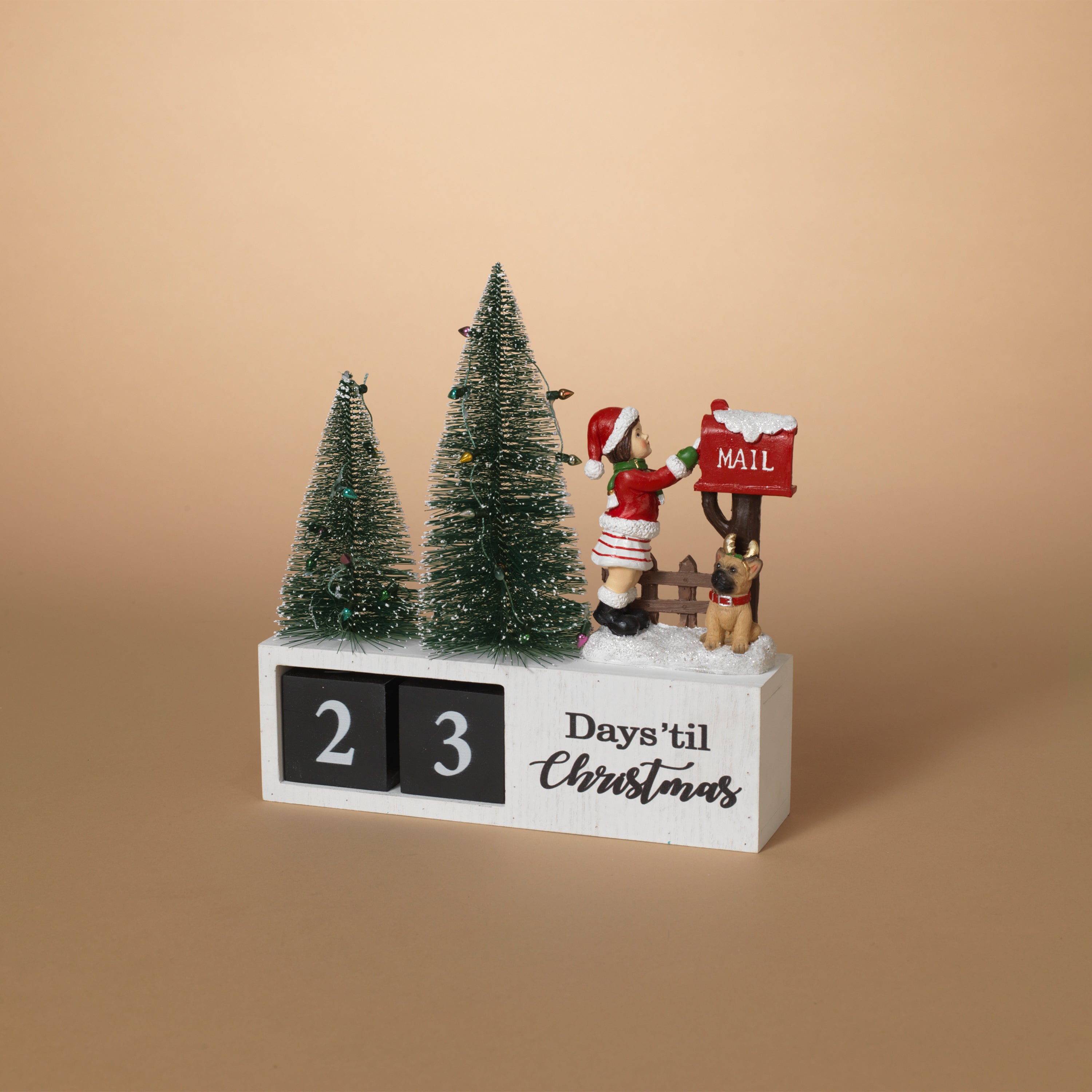 Wood Traditional Christmas Holiday Countdown Calendar Decor