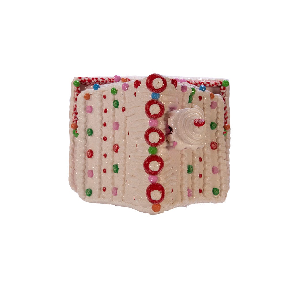 Kurt Adler 10-Inch Pink Battery-Operated Candy LED Gingerbread House Table Piece