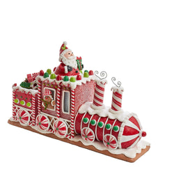 Kurt Adler 7.5-Inch Battery-Operated Gingerbread Junction LED Train Table Piece