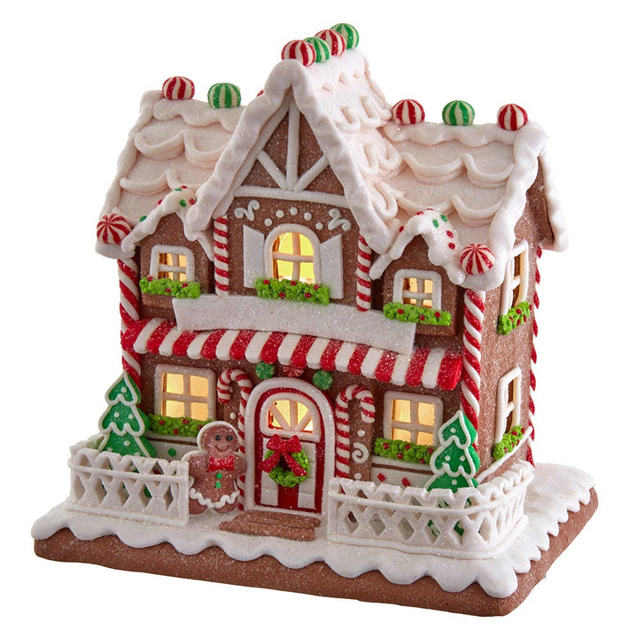 Kurt Adler 9-Inch Battery-Operated Light Up Two Floor Gingerbread House