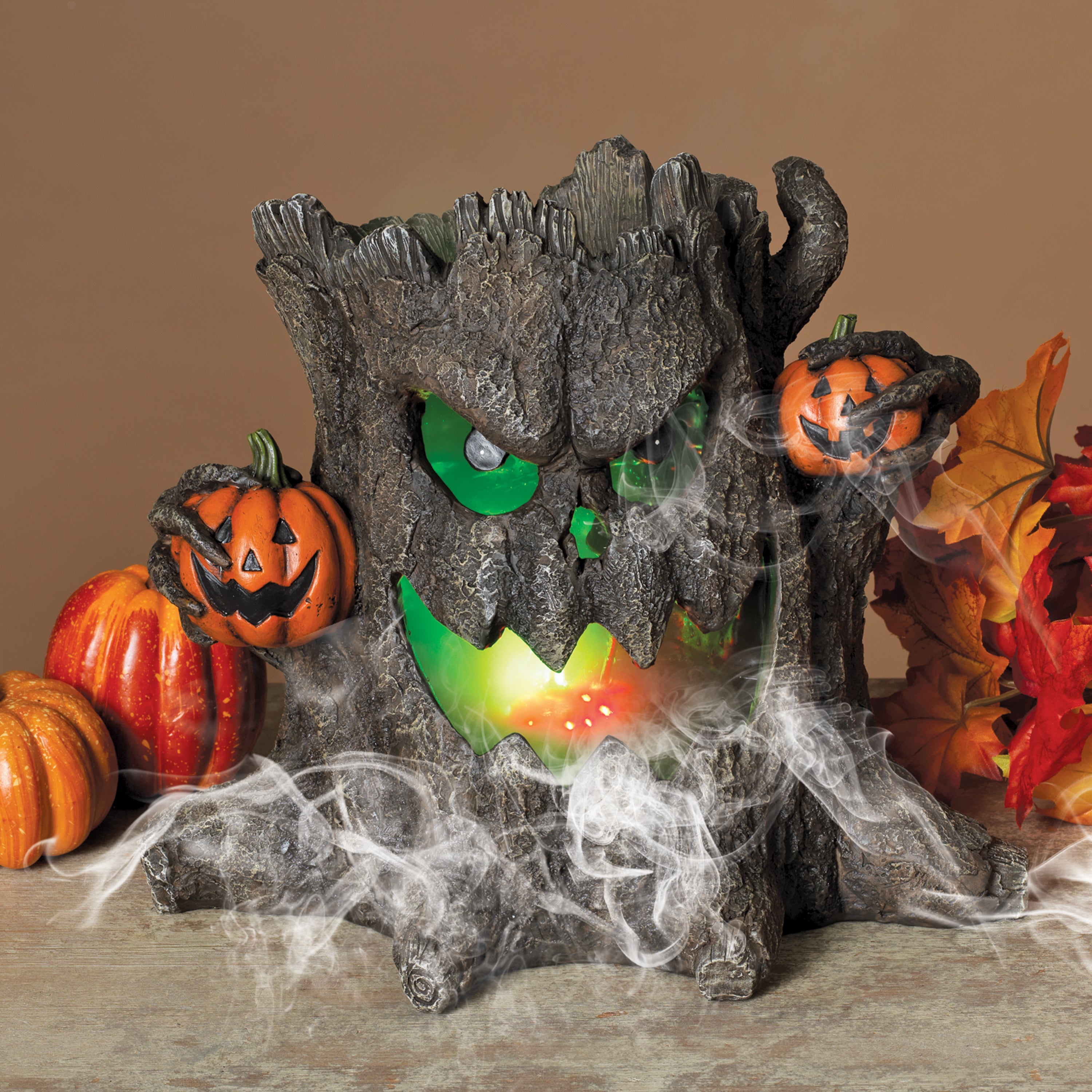 Lighted Spooky Smoking Tree, Electric Creepy Halloween Decor