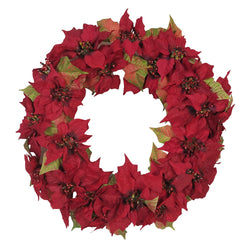 Kurt Adler 24-Inch Unlit Poinsettia Wreath