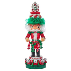 Kurt Adler 15-Inch Hollywood Nutcrackers™ Red, White and Green Candy Tower Hat Nutcracker