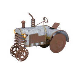 Antique galvanized 14.2-in metal tractor