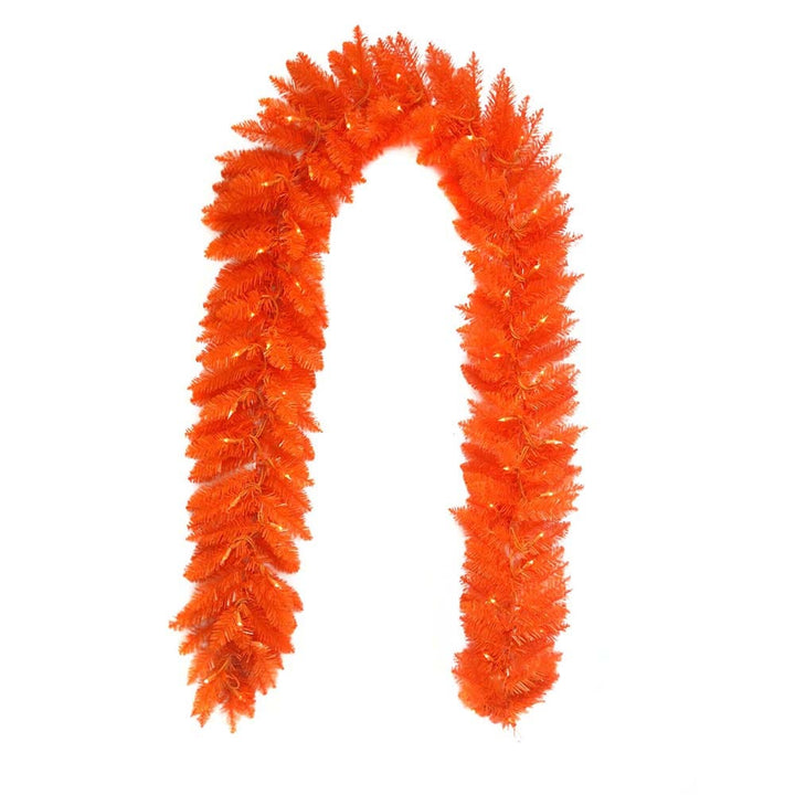 Kurt Adler 9 Foot Pre-Lit Orange Garland