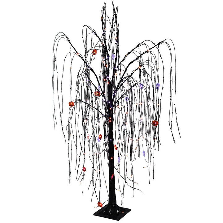 Kurt Adler 4 Foot Willow with 192 Purple and Orange Fairy Lights