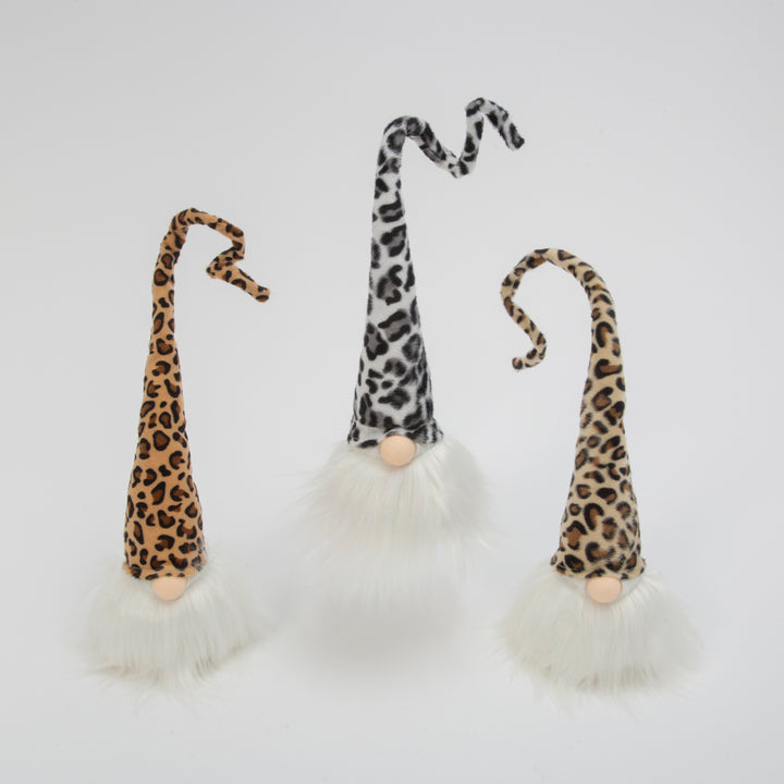 Set of 3 Leopard Print Gnomes