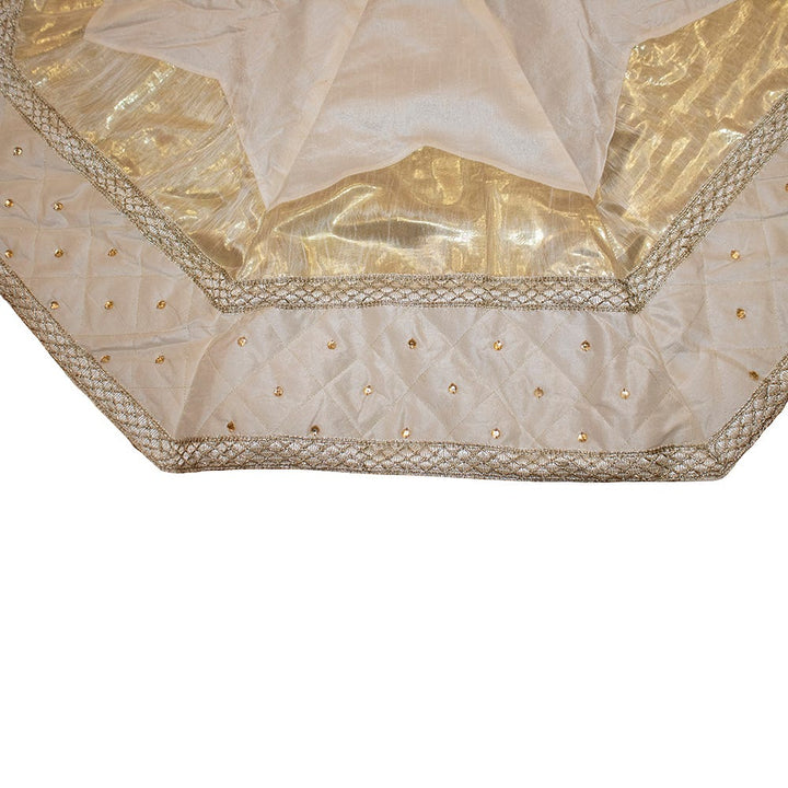Kurt Adler 52-Inch Ivory Tree skirt with Quilted Border