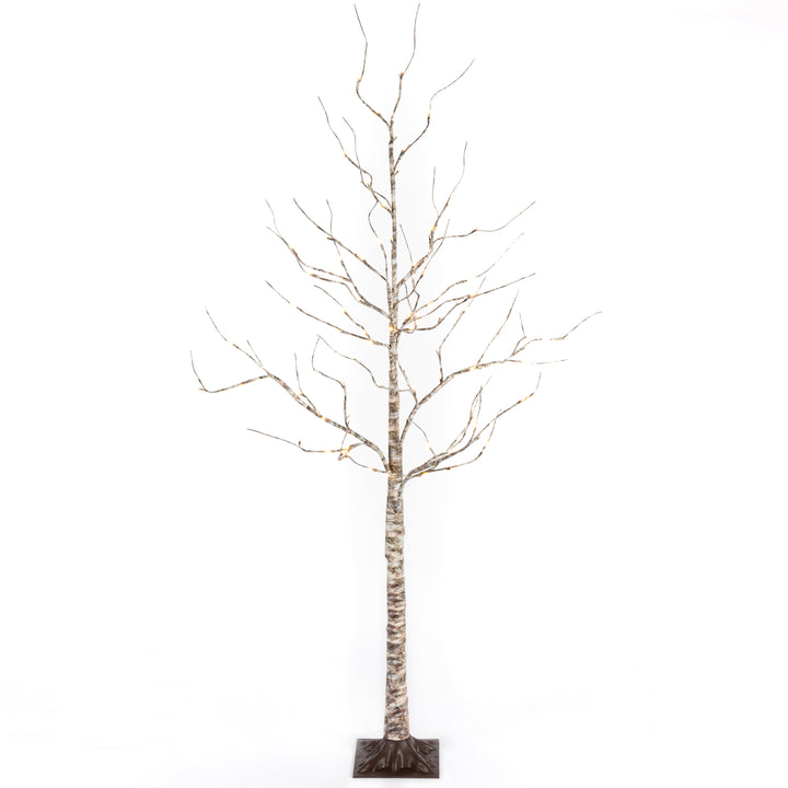 6 Foot Tall Prelit Birch Tree, Warm White LEDs