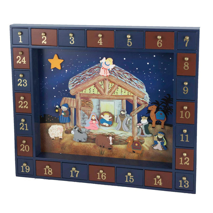 Kurt Adler 16.75-Inch Nativity Advent Calendar, 25 Pieces