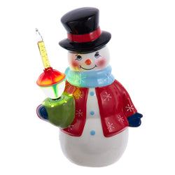 Kurt Adler 10-Inch Ceramic Snowman With Bubble Light