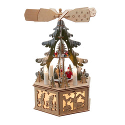 Kurt Adler 11-Inch Battery-Operated Light-Up Wooden Tree Scene with Windmill