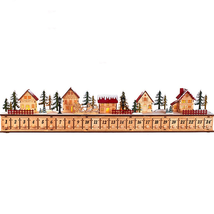 Kurt Adler 6.7-Inch Light-Up Christmas Village With Advent Calender