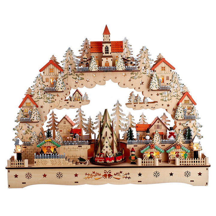 Kurt Adler 18.5-Inch Battery Operated LED Musical Christmas Village With Motion
