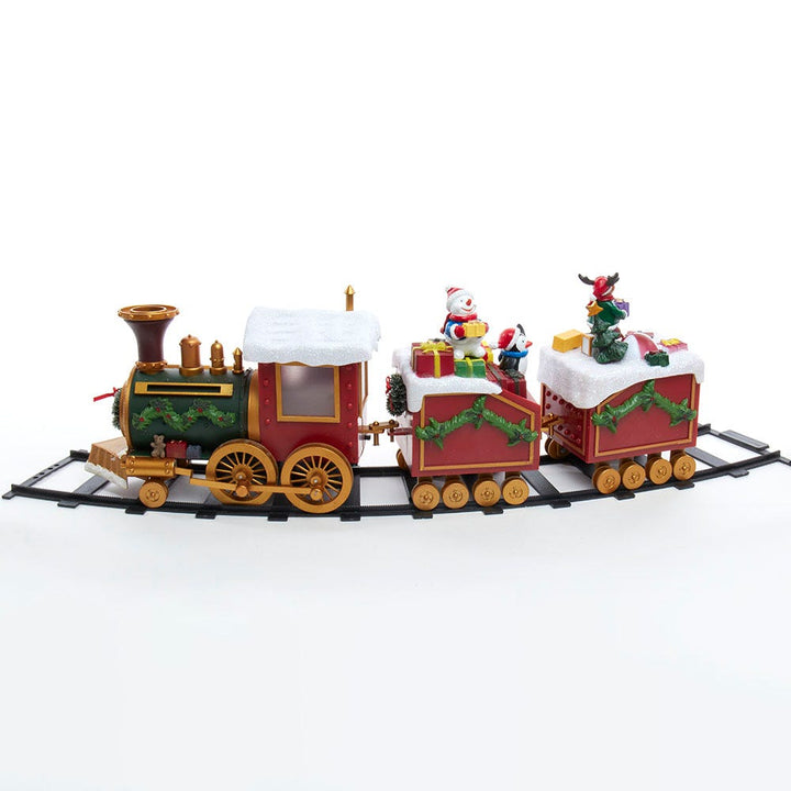 Kurt Adler 19.7-Inch Battery-Operated Light Up Musical Santa Train Set, 3 Piece Set